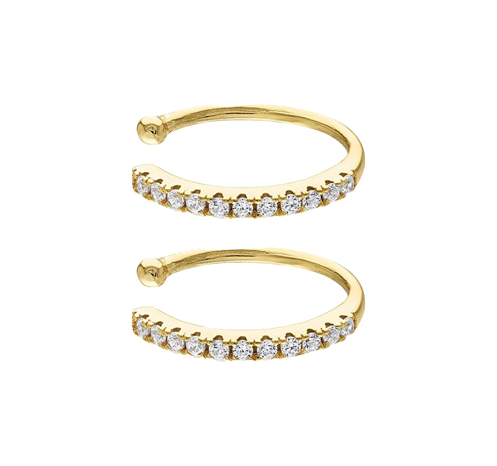 BEN ONI Pave Cubic Zirconia Ear Cuffs в 14k Gold over Sterling Silver