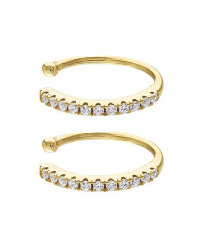 BEN ONI Pave Cubic Zirconia Ear Cuffs in 14k Gold over Sterling Silver