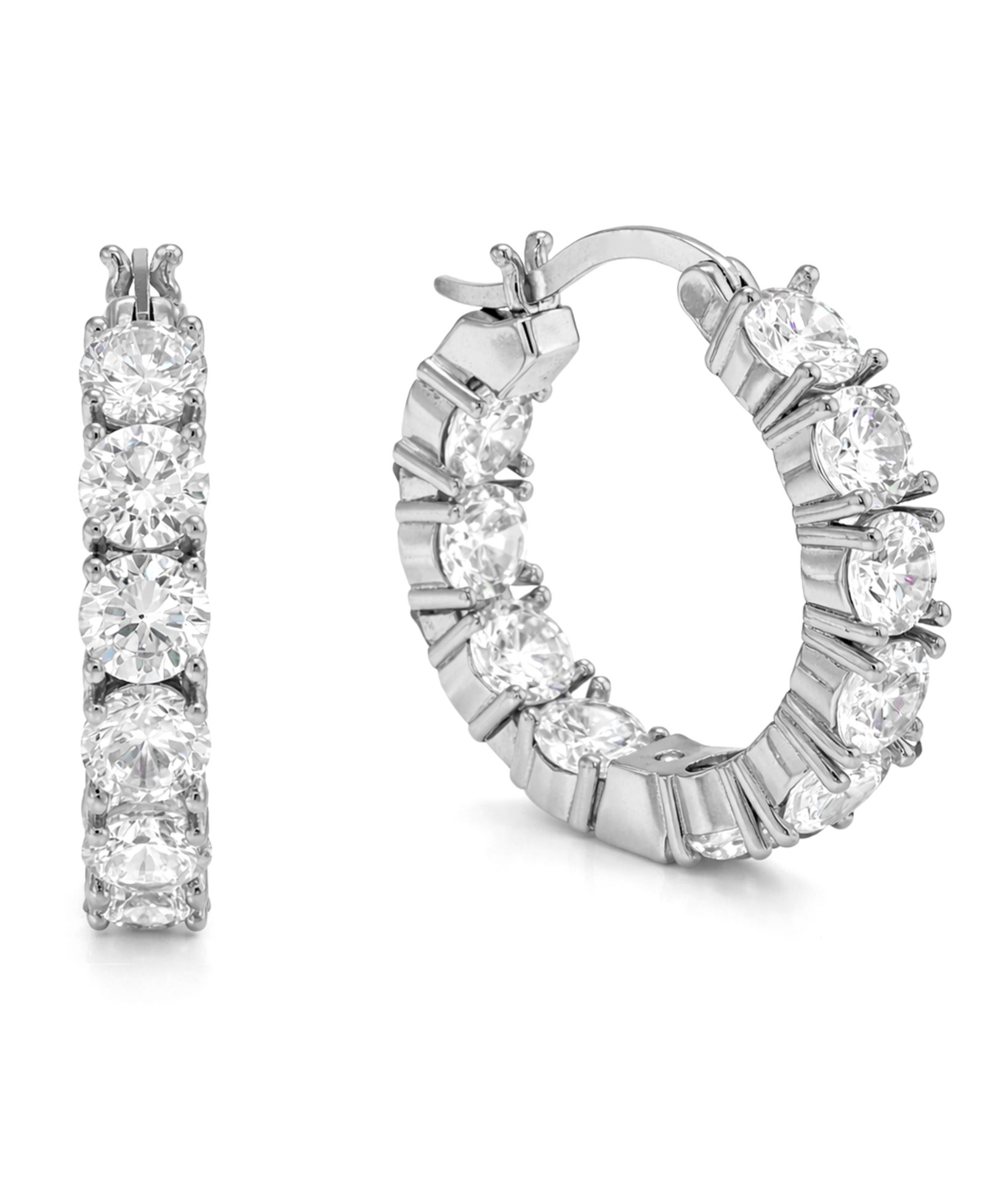 And Now This Cubic Zirconia Inside Outside Hoop Earring