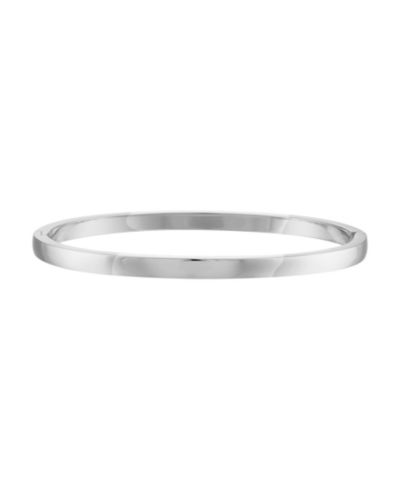 BEN ONI Silver-Tone Polished Non-Tarnish Simple Bangle Bracelet