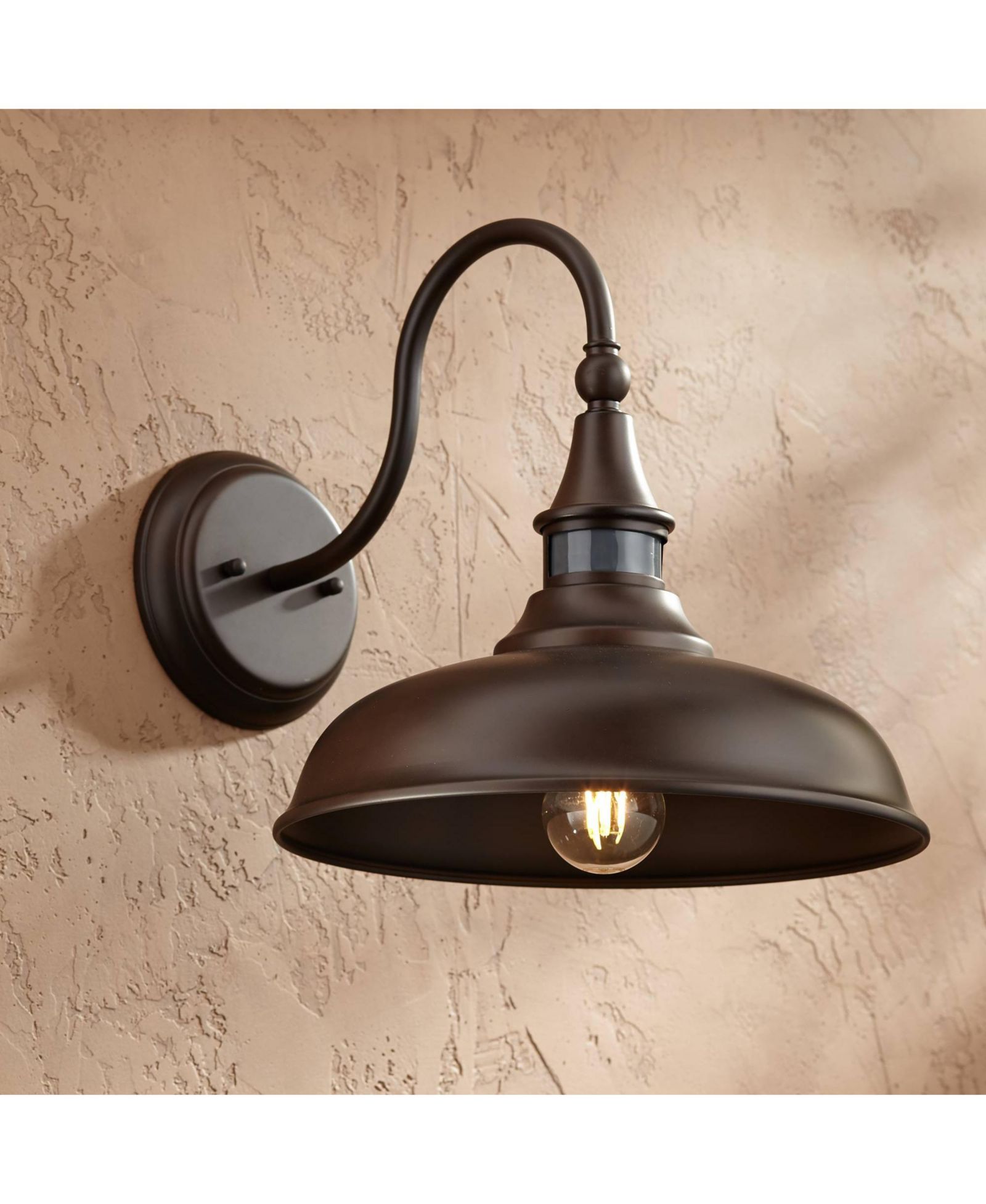 John Timberland Dusk to Dawn Motion Sensor Dark Sky 12 1/2" for Post Exterior Deck House Yard Gough Rustic Farmhouse Outdoor Barn Light Fixture