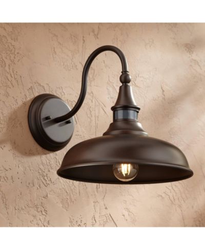 John Timberland Dusk to Dawn Motion Sensor Dark Sky 12 1/2" for Post Exterior Deck House Yard Gough Rustic Farmhouse Outdoor Barn Light Fixture