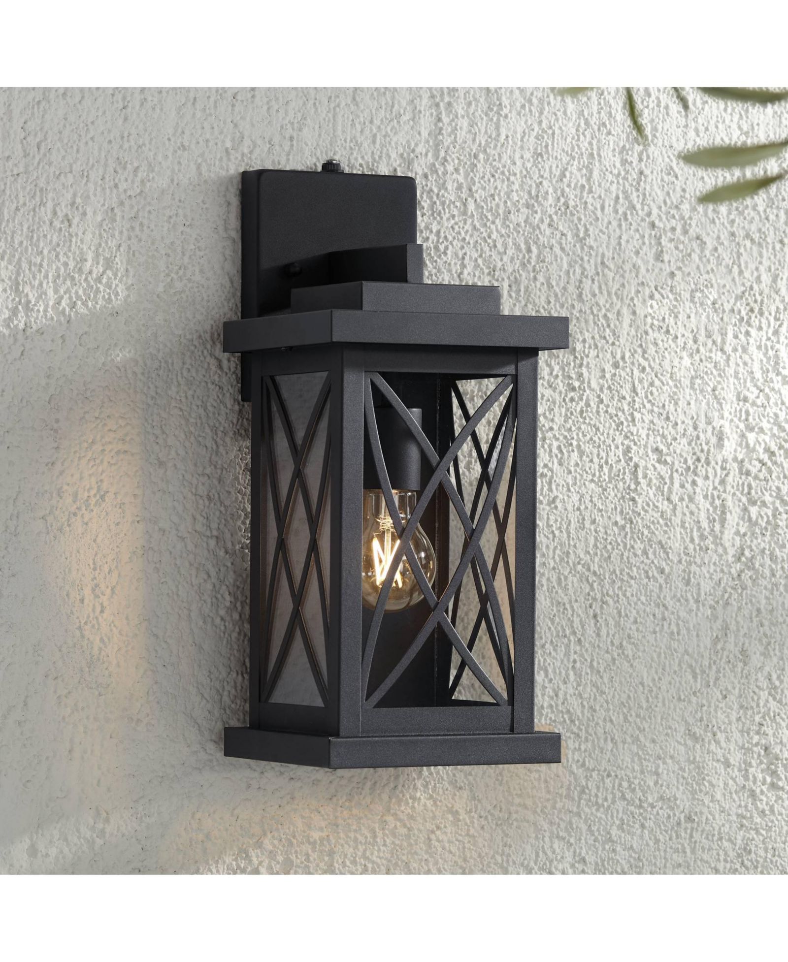 John Timberland Woodland Park Outdoor Wall Light Fixture Black Dusk To Dawn 15" Clear Glass for Post Exterior Barn Deck House Porch Yard Patio Home