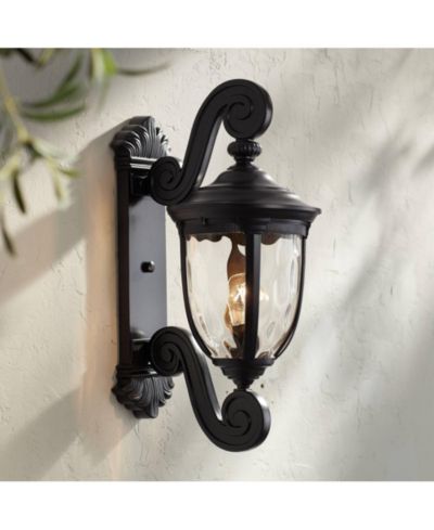 Уличный светильник John Timberland Bellagio Vintage Dual Scroll Arm 24" Clear Hammered Glass