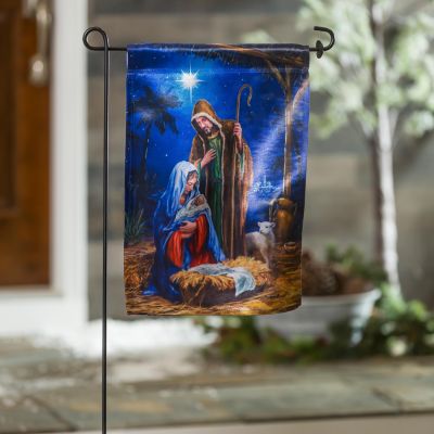 Садовый флаг Evergreen Holy Night Nativity Garden Lustre