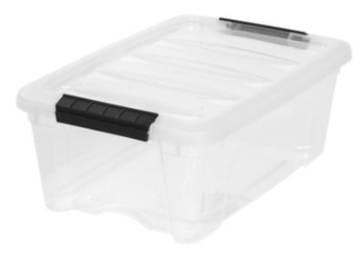 IRIS 12.95qt Clear View Plastic Storage Bin with Lid and Secure Latching Buckles