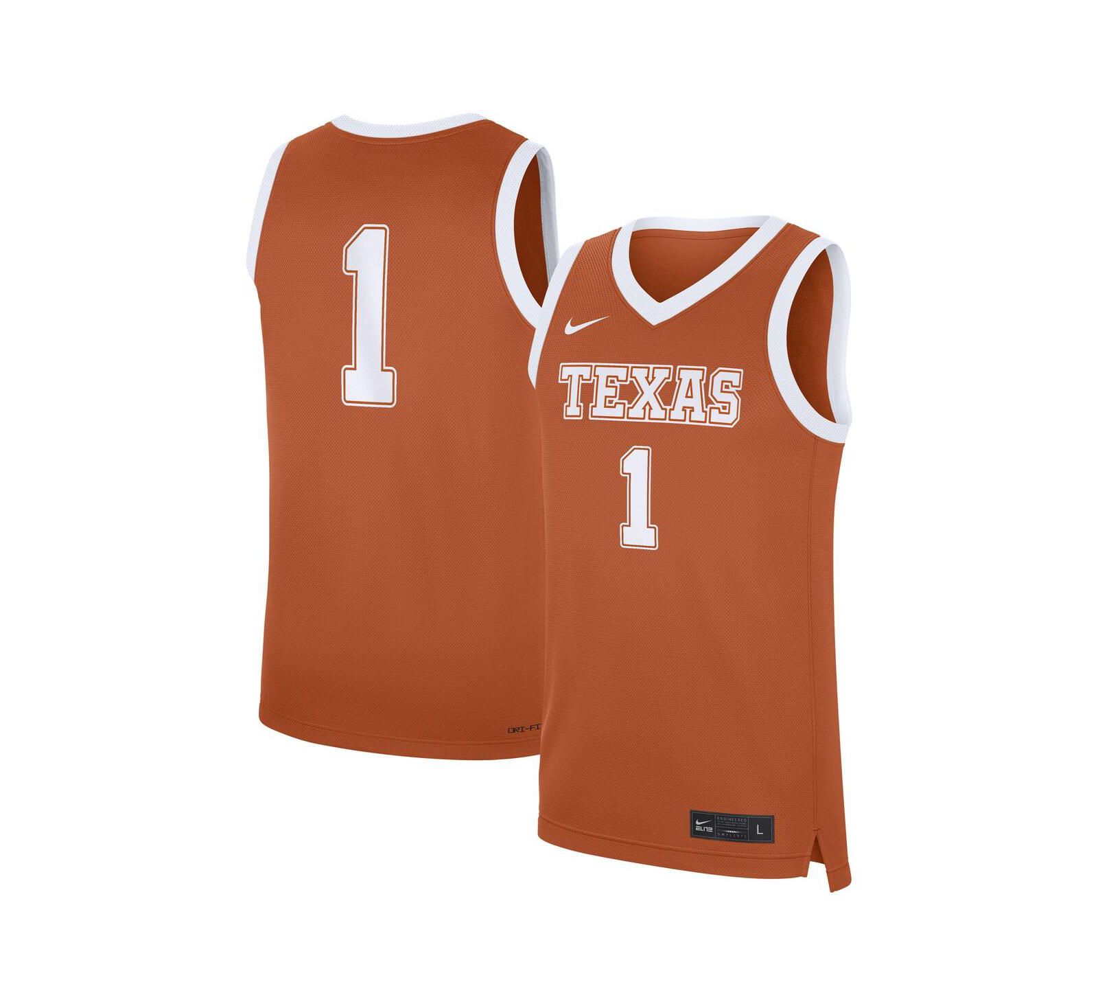 Nike мужская джерси Texas Longhorns Road Replica оранжевая