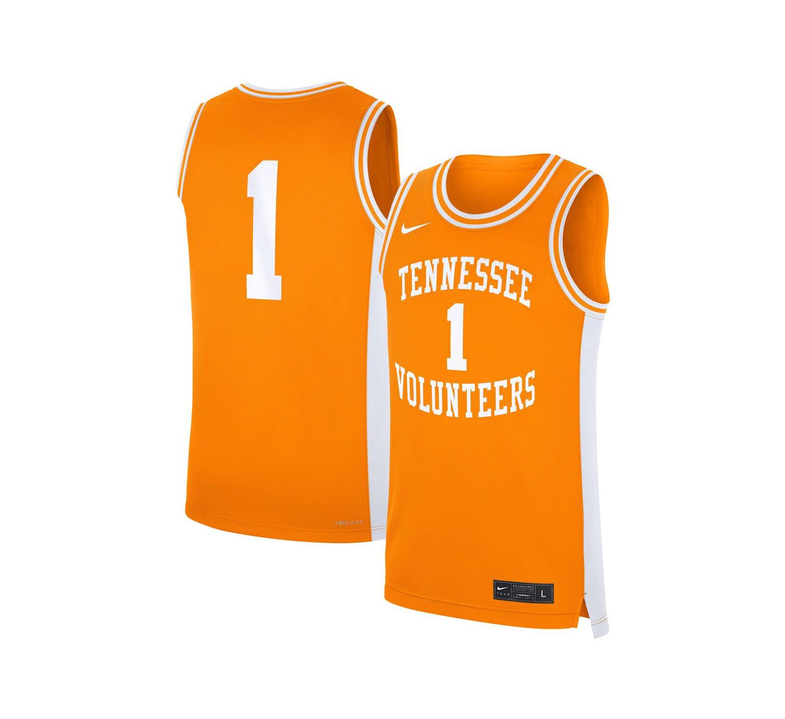 Мужская джерси Nike Men's 1 Tennessee Orange Tennessee Volunteers Road Replica Jersey