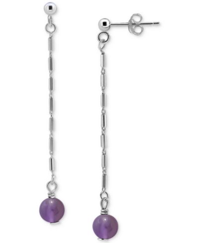 Giani Bernini Gemstone Bead Chain Drop Earrings in 18k Gold-Plated Sterling Silver, Created for Macy's