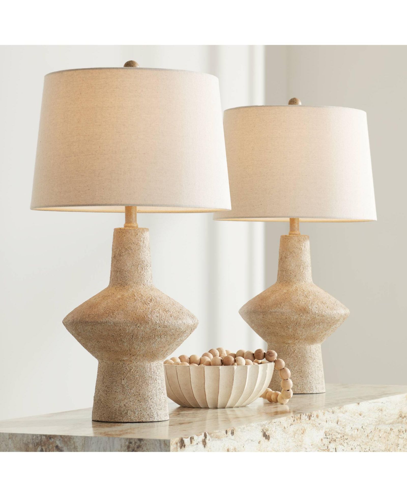 Набор из 2 настольных ламп 360 Lighting Cozumel 26 3/4" Tall Geometric Rustic Mid Century Modern