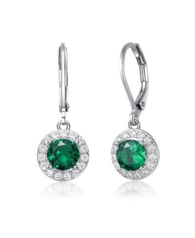 Elegant Halo Drop Dangle Leaver back Earrings