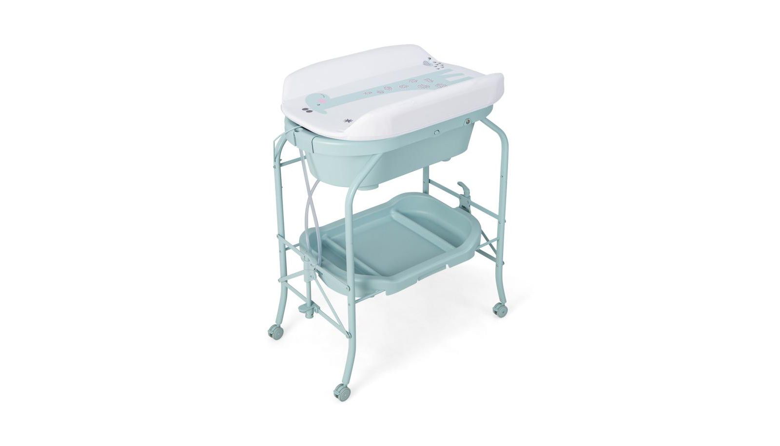 Portable Baby Changing Table with Storage Basket and Shelves