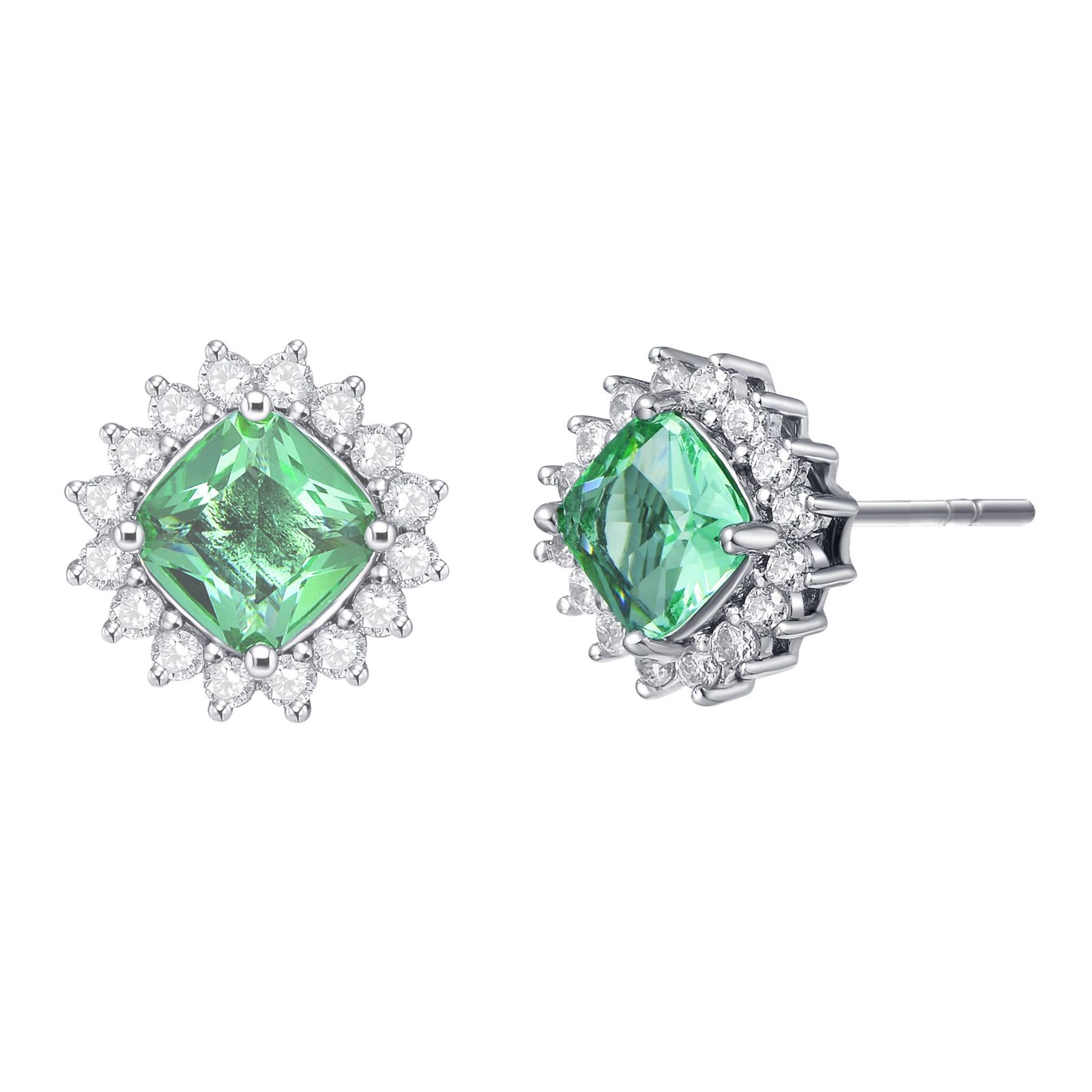 Classy Halo Square Stud Earrings