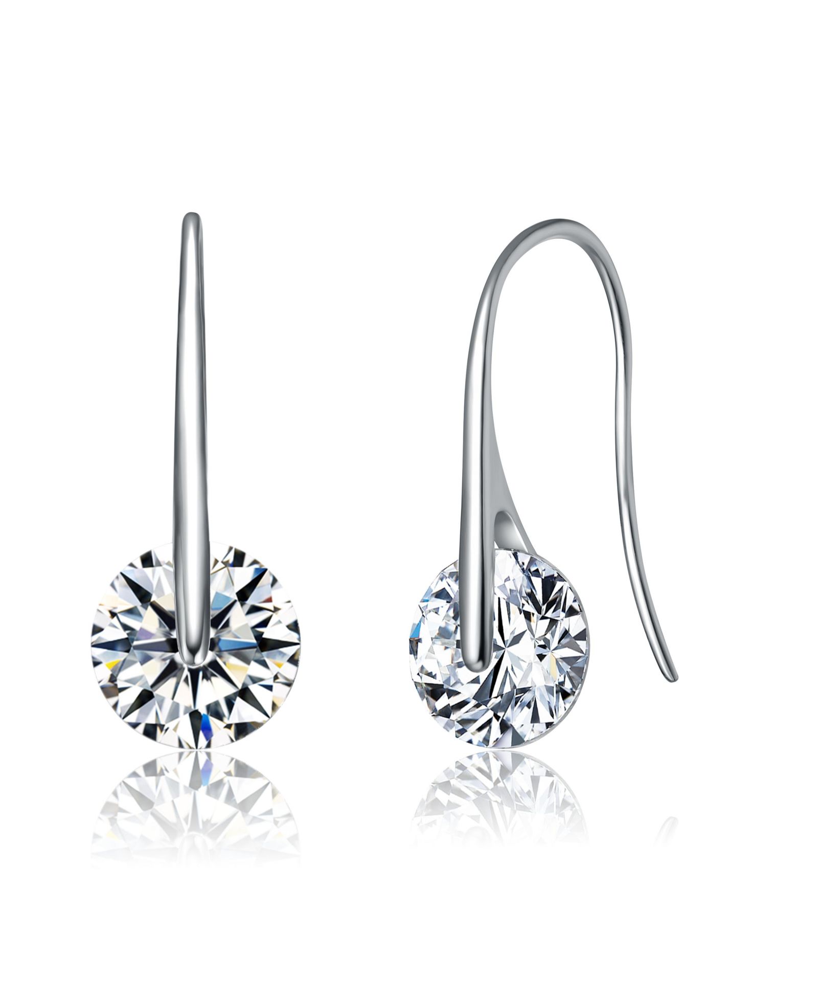 Stylish Modernized Solitaire Drop Earrings