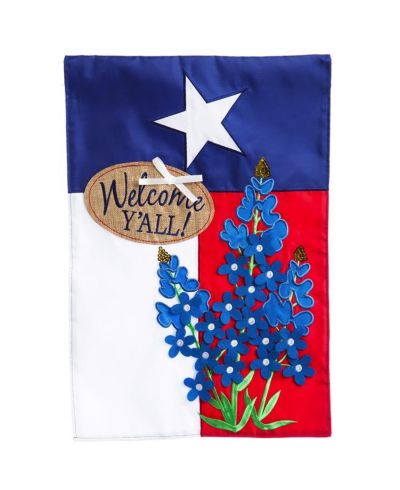 Evergreen Flag Texas Blue Bonnets Garden Applique Flag