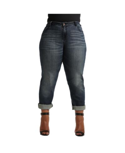 Джинсы Poetic Justice Plus Size Curvy-Fit с подвернутыми манжетами, фасон Boyfriend