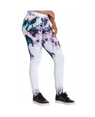 Women's Curvy Fit Active Floral Print Poly Tricot Legging