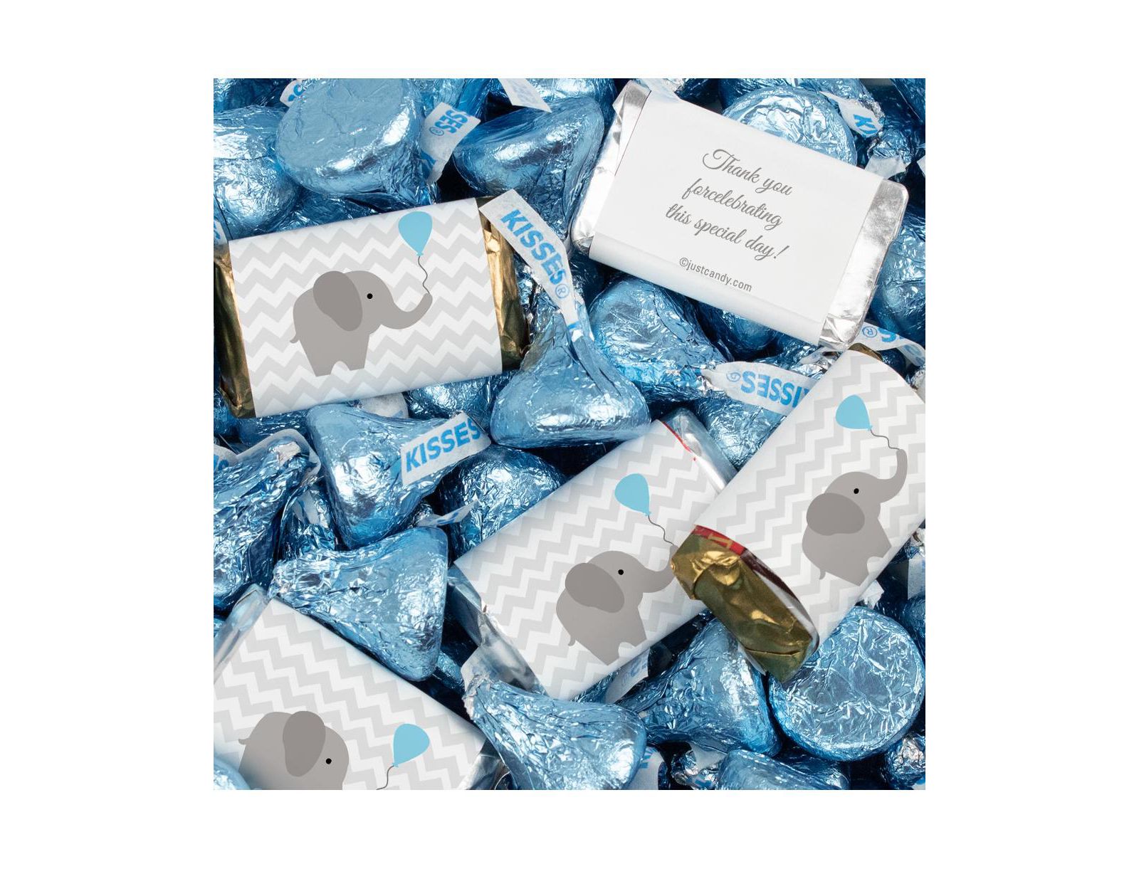 Just Candy наборы конфет Elephant Hershey's Miniatures & Blue Kisses, 124 Pieces