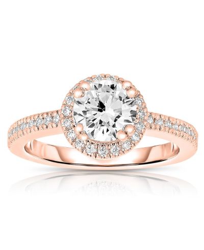 Кольцо Genevive Radiant 18K Rose Gold Plated Cubic Zirconia