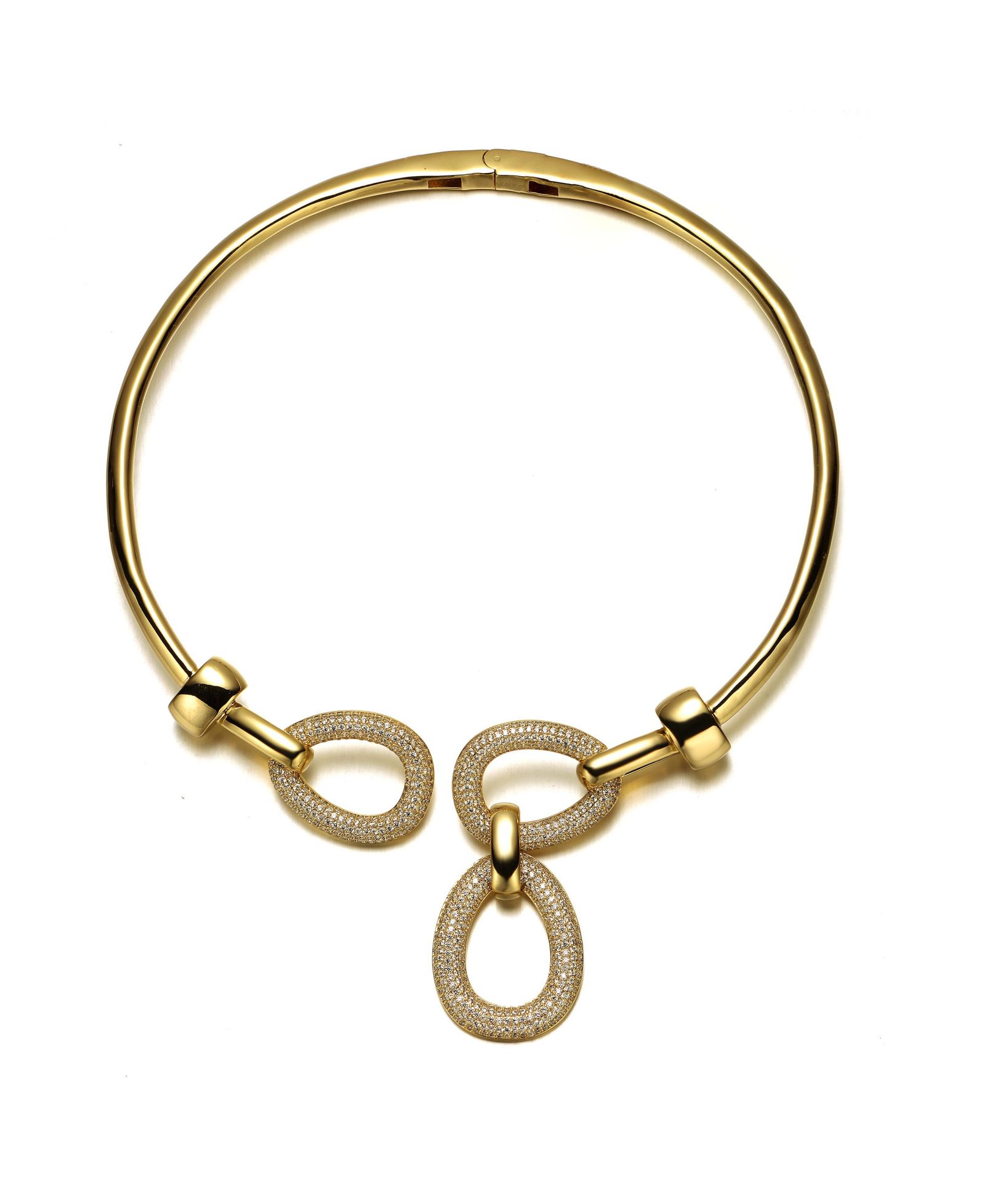 Колье-чокер Rachel Glauber 14K Gold Plated Triple Mesh Open Collar