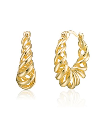 Rachel Glauber Серьги-кольца с позолотой 14K Twisted Hoop