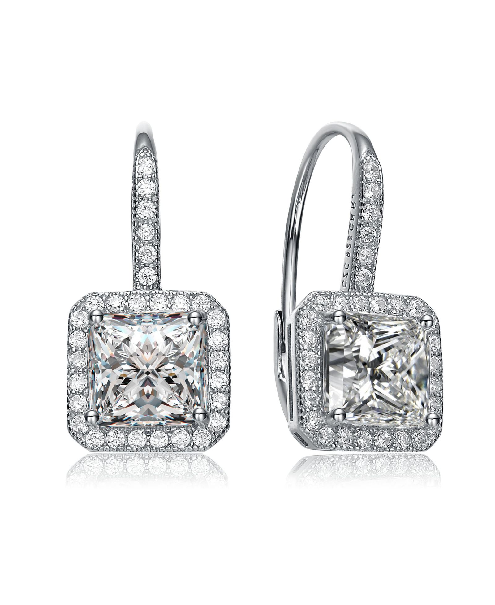 Rachel Glauber серьги-подвески с квадратным камнем Cubic Zirconia