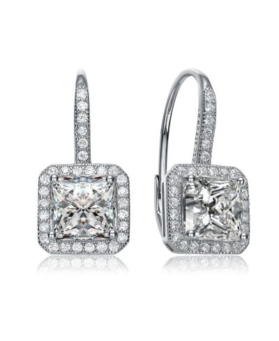 Rachel Glauber серьги-подвески с квадратным камнем Cubic Zirconia