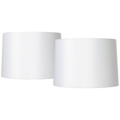 Springcrest Набор из 2 абажуров для ламп Drum White Medium 15" x 16" x 11" с креплениями