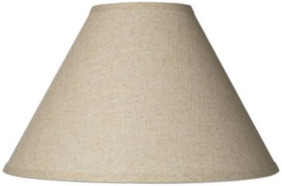 Springcrest 6" Top x 17" Bottom x 11 1/2" High x 11 1/2" Slant Lamp Shade Replacement Large Empire Fine Burlap Spider Harp Finial