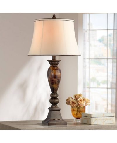 Настольная лампа Kathy Ireland Mulholland Traditional Vintage Aged Bronze Golden Faux Marble