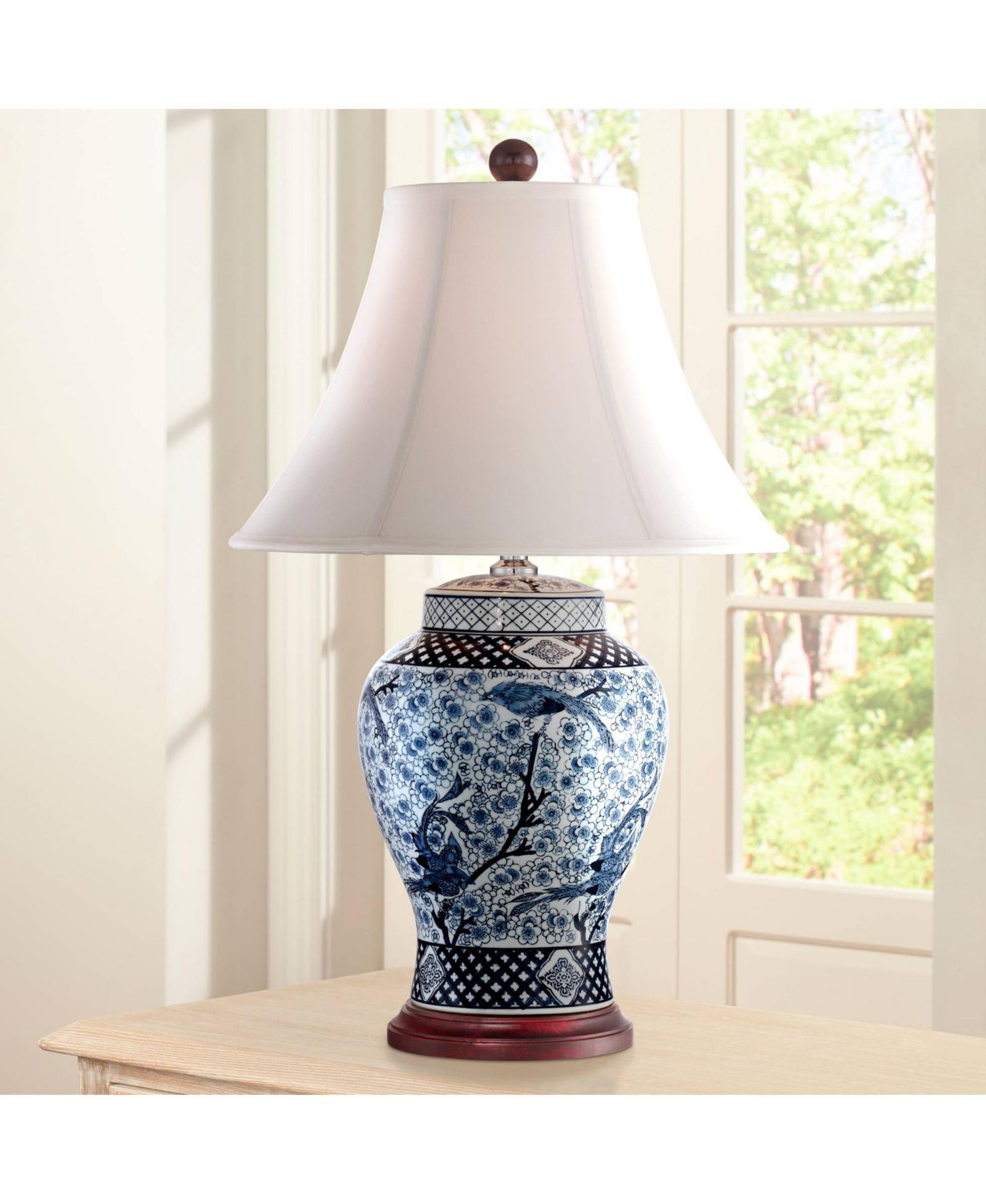 Barnes and Ivy 27" Tall Garden Bird Bell Shade Shonna Traditional Table Lamp