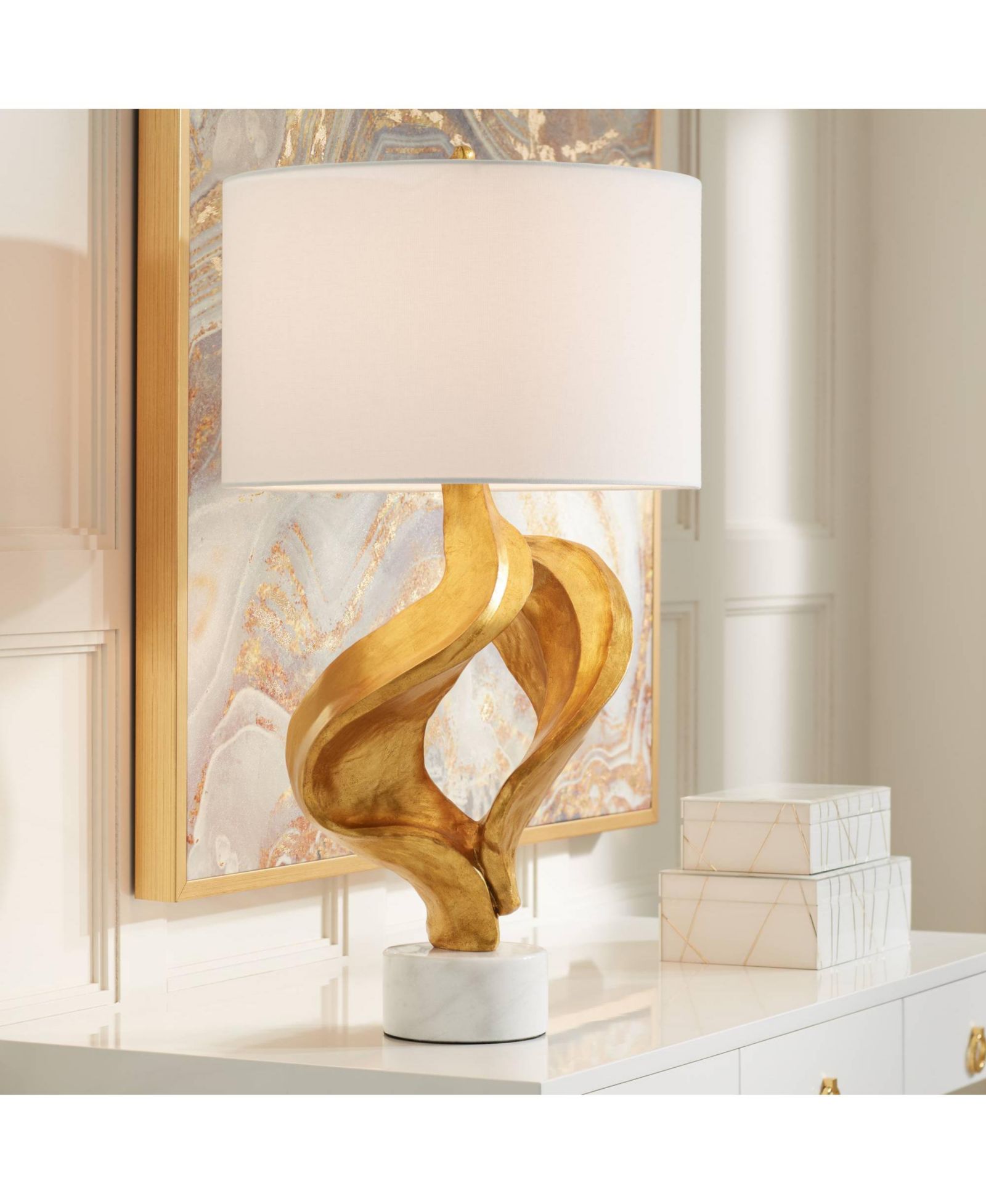 Possini Euro Design 31" Tall Sculptural Shade Hera Modern Vintage Glam Table Lamp
