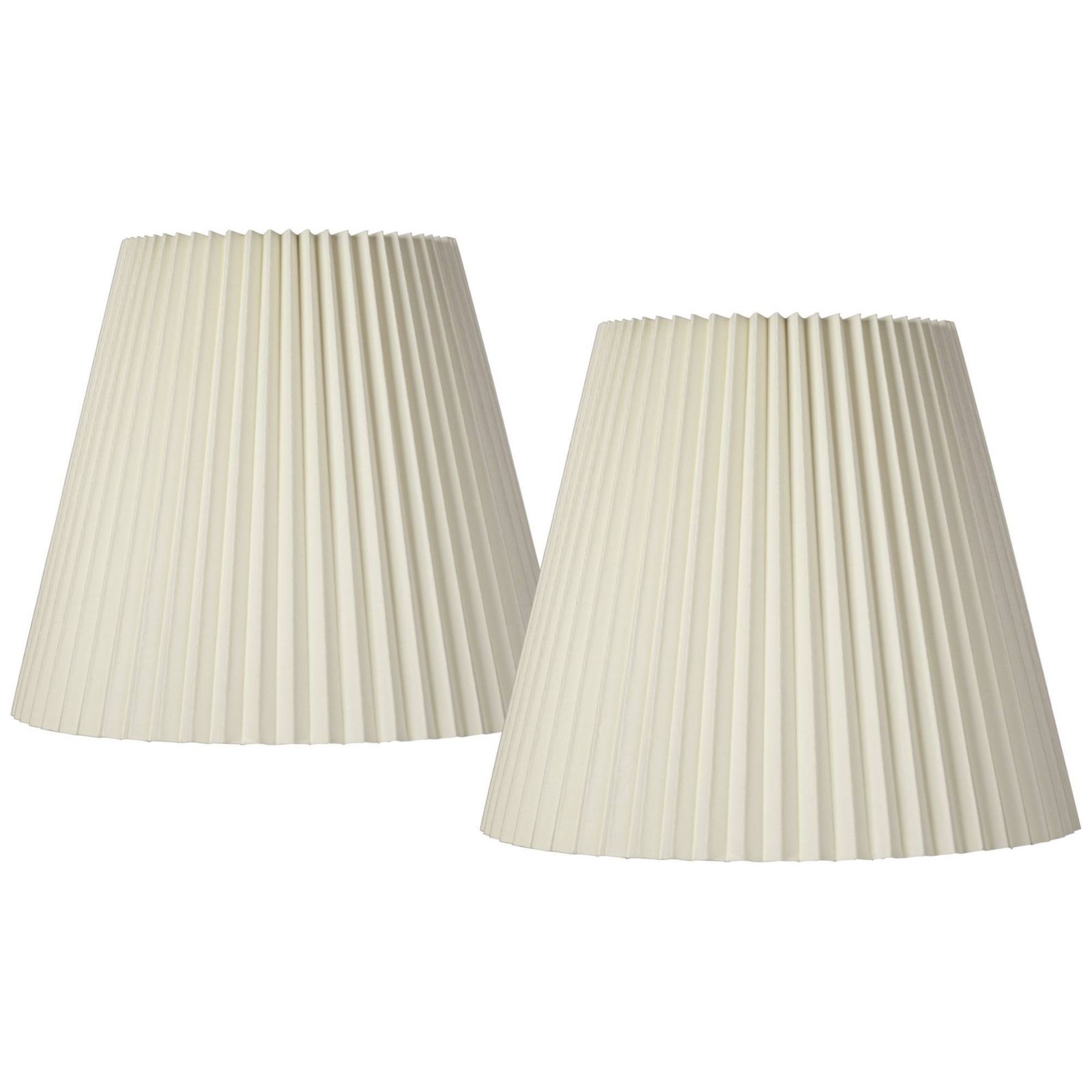 Набор из 2 плиссированных абажуров Springcrest Empire цвета Ivory, Large 10" Top x 17" Bottom x 14.75" High