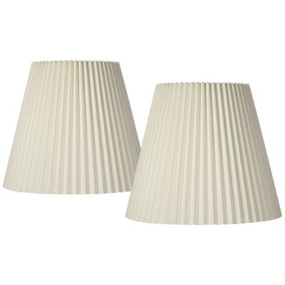 Набор из 2 плиссированных абажуров Springcrest Empire цвета Ivory, Large 10" Top x 17" Bottom x 14.75" High