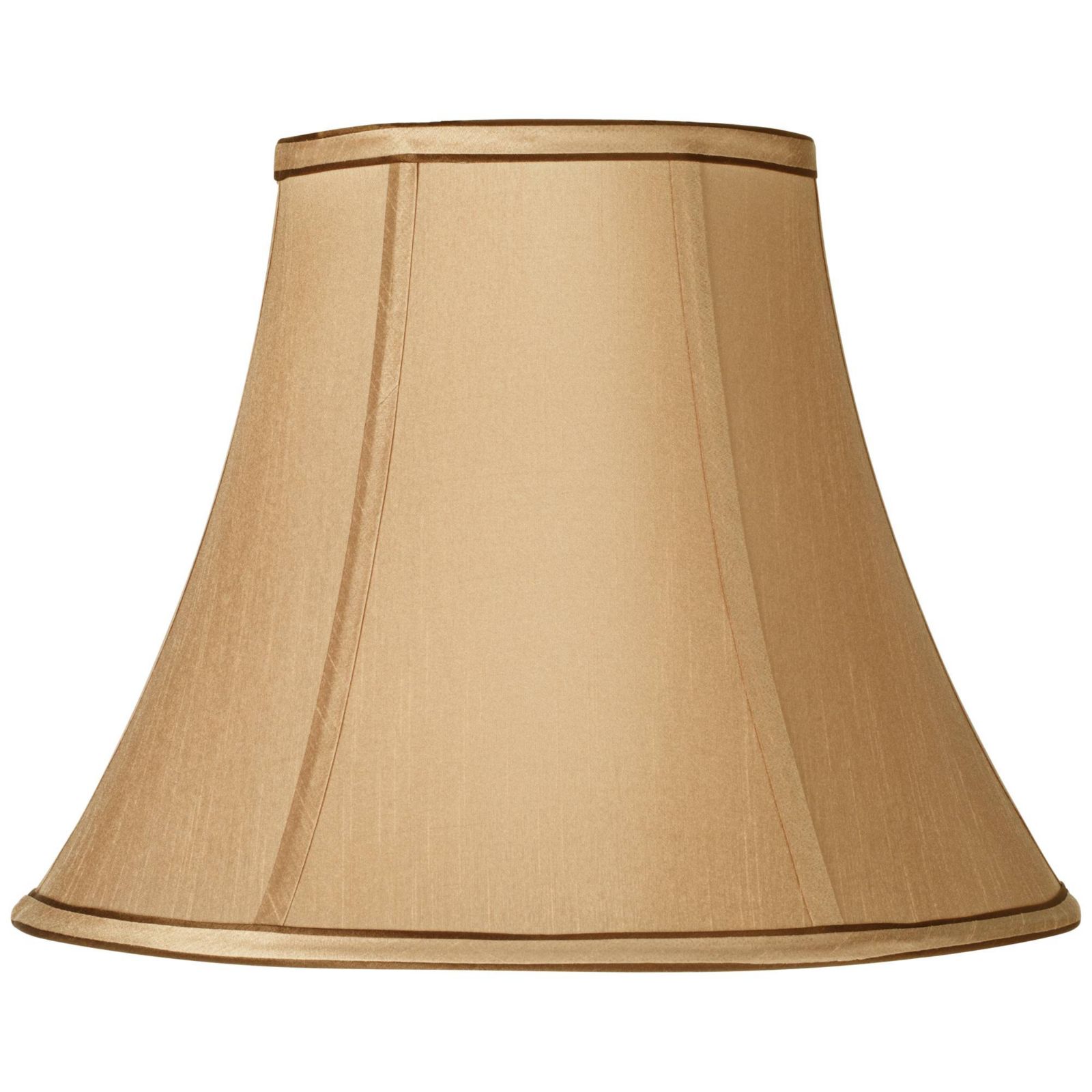 Springcrest Tan and Brown Medium Bell Lamp Shade 7" Top x 14" Bottom x 11" High (Spider) Replacement with Harp and Finial