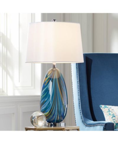 Настольная лампа Possini Euro Design Pablo Modern, 27" Tall Art Glass Tapered Drum Shade