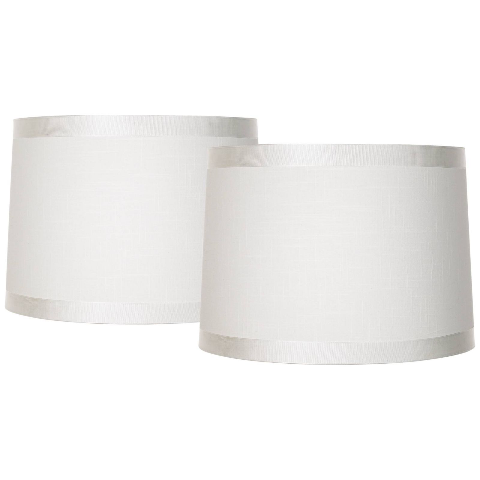 Набор из 2 абажуров Springcrest White Fabric Medium Drum Lamp Shades 13" x 14" x 10" (Spider)