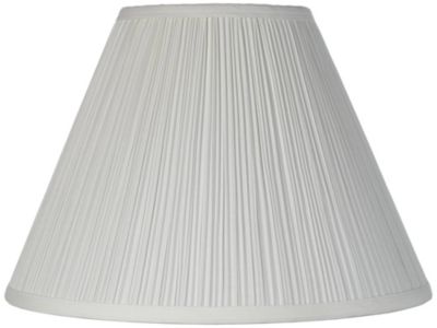 Springcrest 6 1/2" Top x 15" Bottom x 10 1/2" High x 11" Slant Lamp Shade Replacement Medium White Pleated Spider Harp Finial