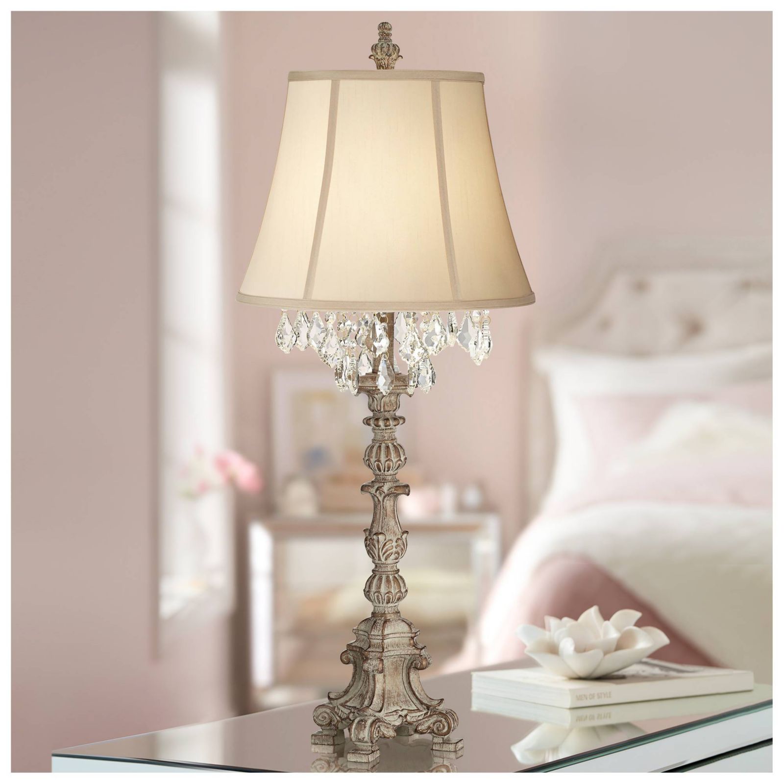 Barnes and Ivy классическая настольная лампа Duval с хрустальным абажуром, 34"