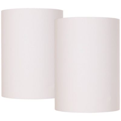 Springcrest Set of 2 Drum Lamp Shades White Small 8" Top x 8" Bottom x 11" High Spider with Replacement Harp and Finial Fitting