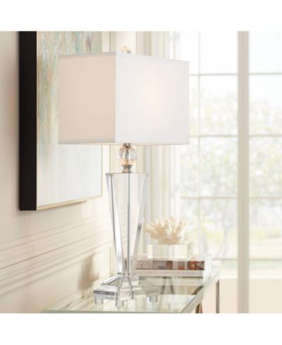 Vienna Full Spectrum 30 1/2" Tall Clear Crystal Glass Shade Trophy Traditional Art Deco Table Lamp