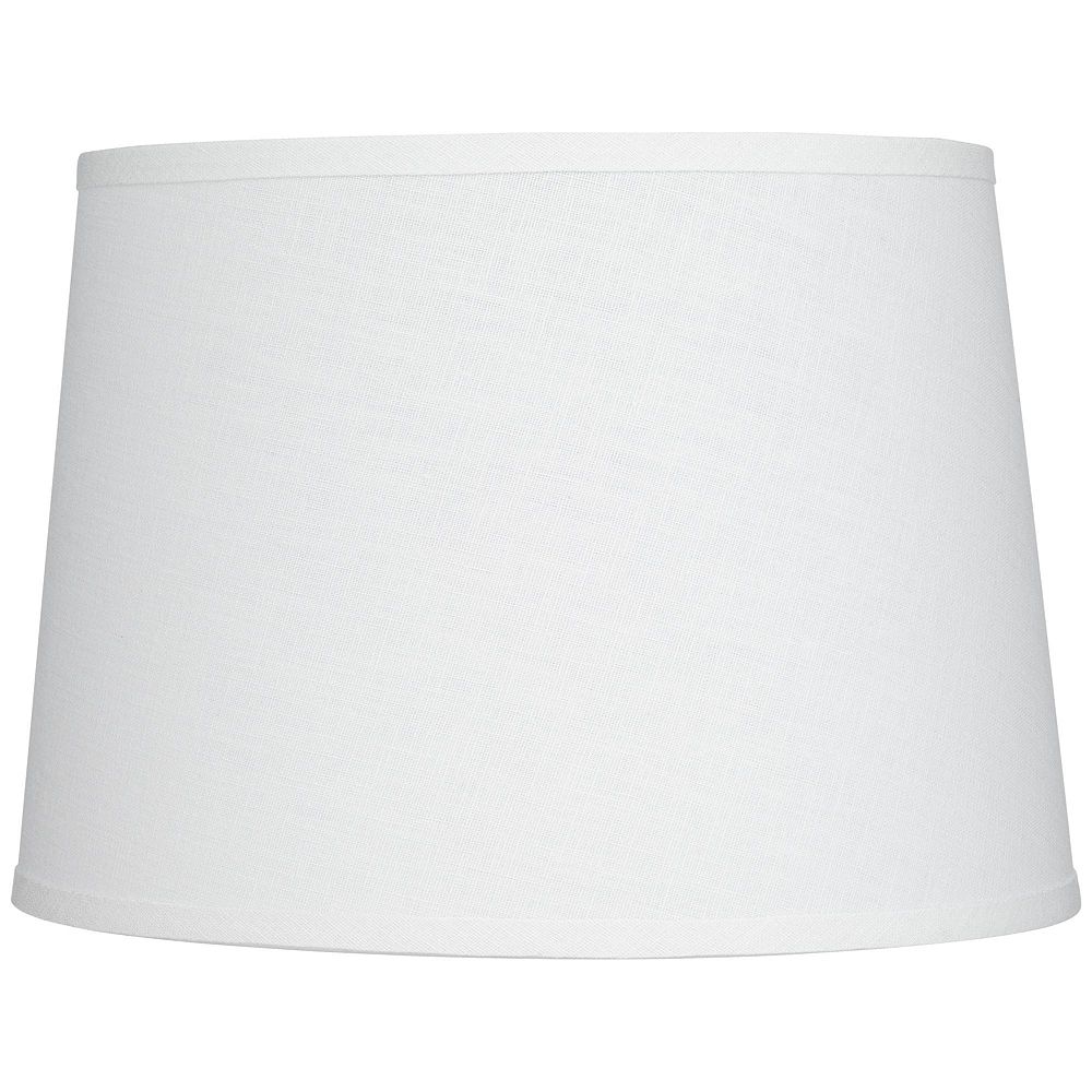 Springcrest Collection Hardback Tapered Drum Lamp Shade White Medium 12" Top x 14" Bottom x 10" High Spider with Replacement Harp and Finial Fitting