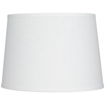 Springcrest Collection Hardback Tapered Drum Lamp Shade White Medium 12" Top x 14" Bottom x 10" High Spider with Replacement Harp and Finial Fitting