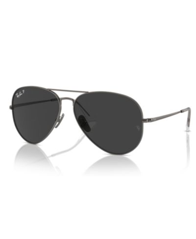 Ray-Ban Унисекс поляризационные солнцезащитные очки Aviator Titanium Rb8089