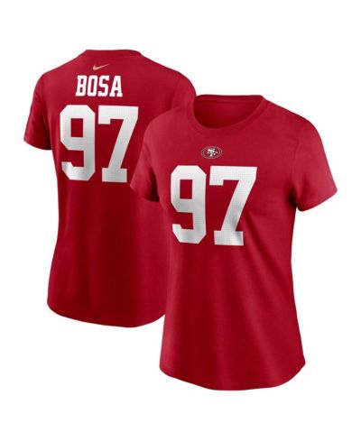 Женская футболка Nike Nick Bosa Scarlet San Francisco 49ers Player Name and Number T-shirt