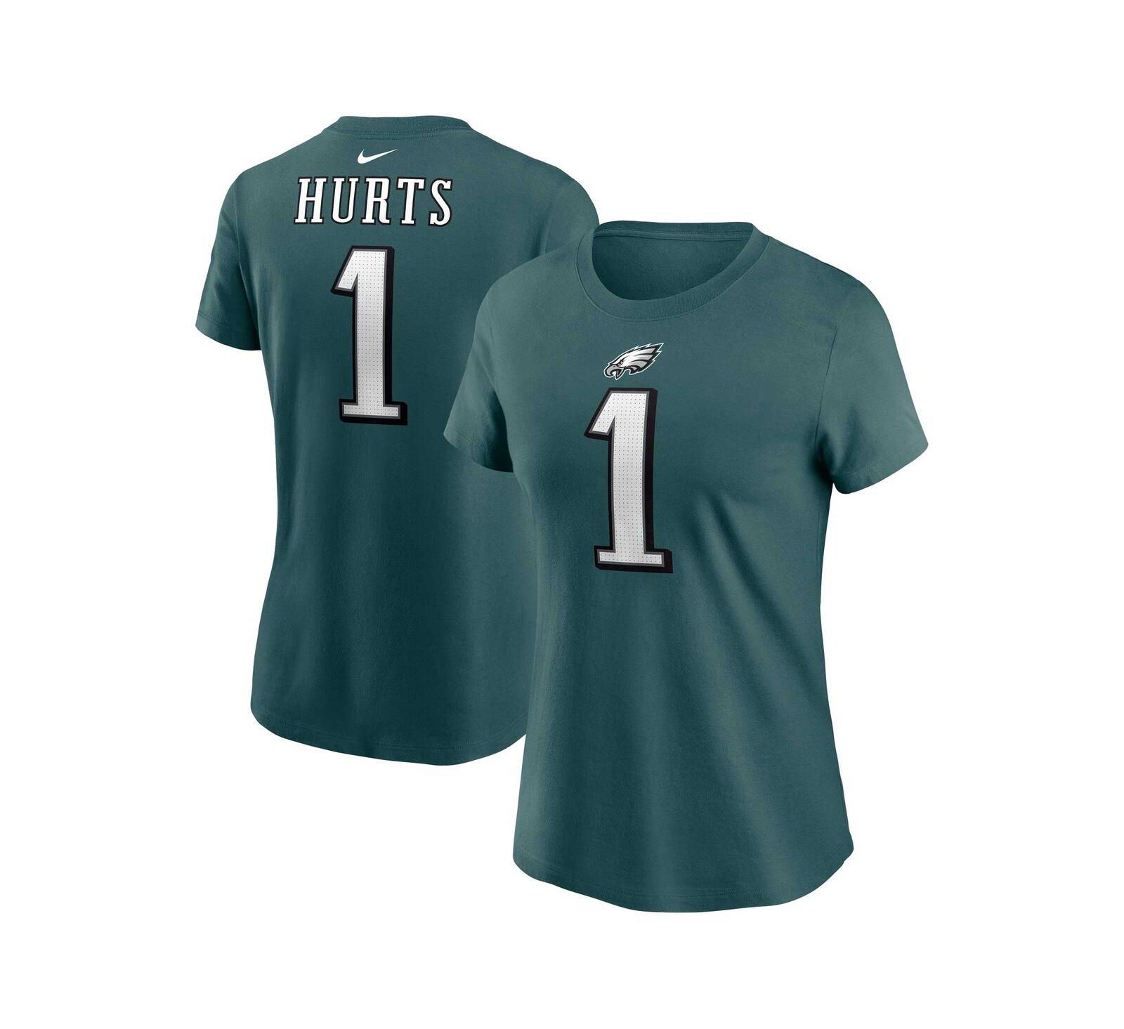 Women's Nike Jalen Hurts Midnight Green Philadelphia Eagles Player Name and Number T-shirt