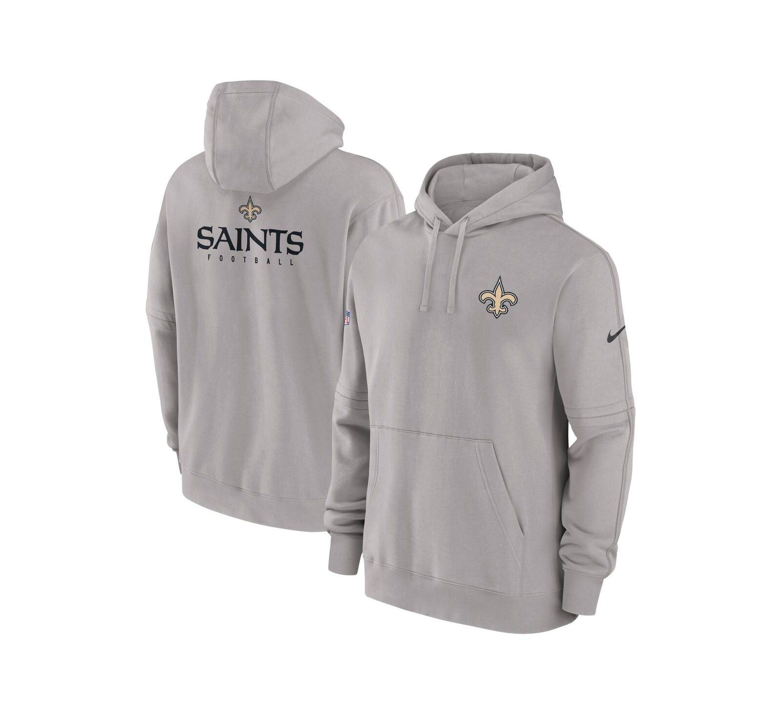 Мужское худи Nike Gray New Orleans Saints Sideline Club Fleece Pullover