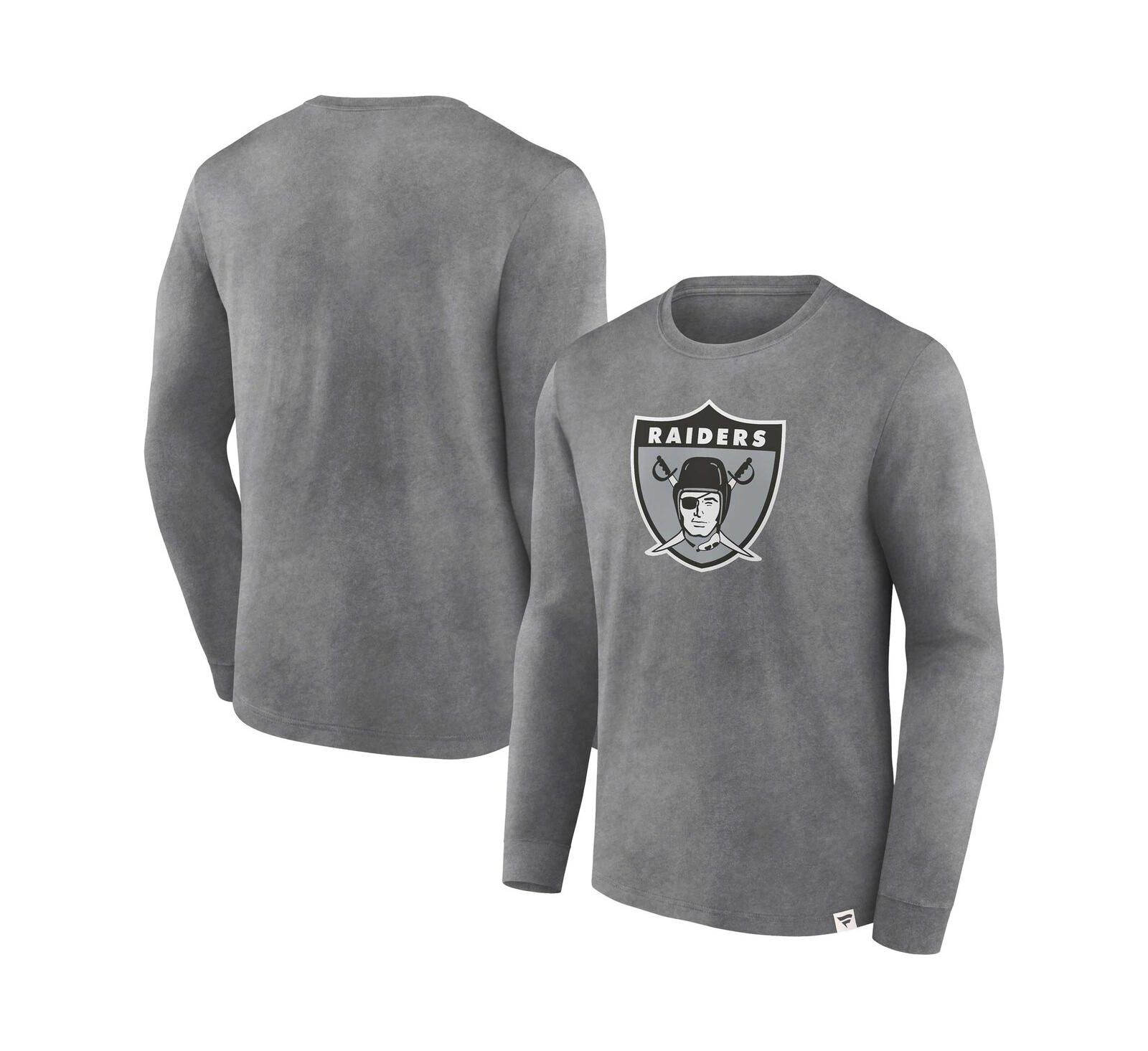 Мужская футболка Fanatics Las Vegas Raiders, серый меланж, с длинным рукавом