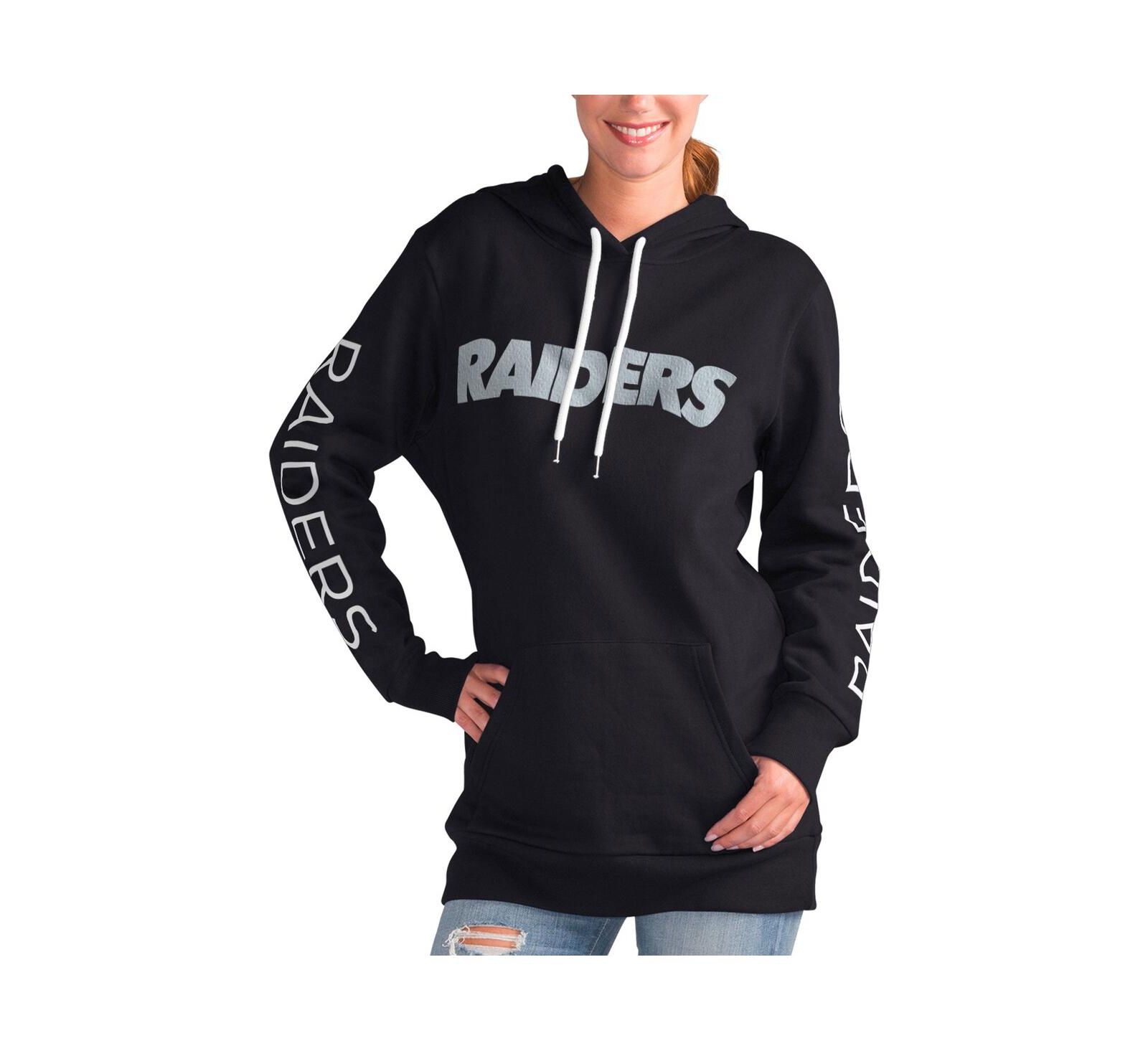 Женское худи G-III 4Her by Carl Banks Black Las Vegas Raiders Extra Inning Pullover Hoodie