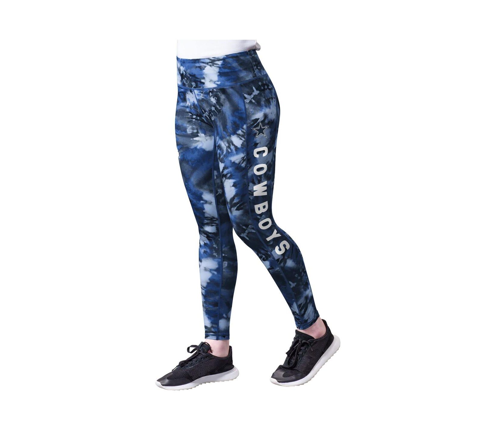 Women's MSX by Michael Strahan Navy Dallas Cowboys Aubrey Tie-Dye Leggings